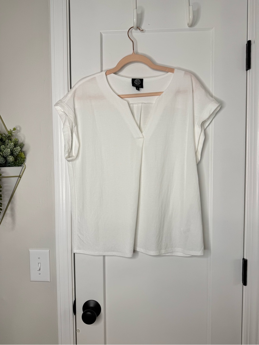 Bobeau White Cap Sleeve Top
